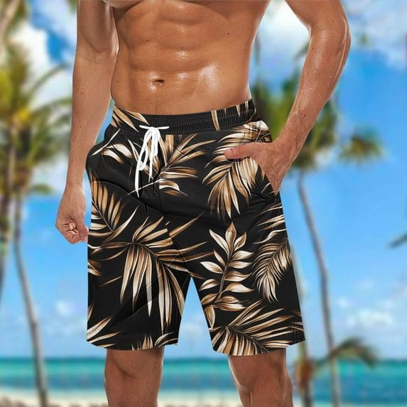 DIOAZUD Men's Swim Trunks Big and Tall Quick Dry Board Shorts Hawaii Swimming Trunks for Men 5 Inch Bathing Suit Drawstring Elastic Waist Swimwear Summer Beach Shorts