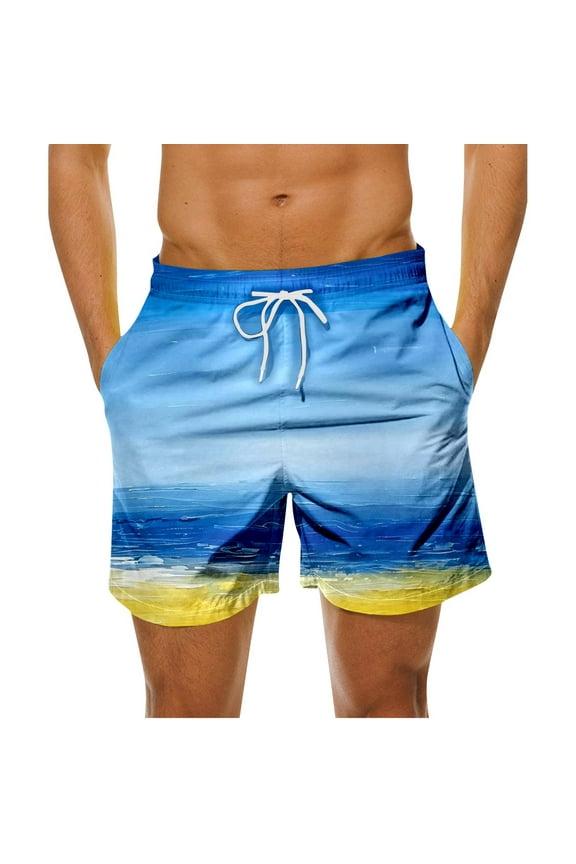 Mens Big and Tall Shorts Drawstring Elastic Waisted Swim Trunks Quick Dry Bathing Suit Summer Hawaiian Beach Pants Mens Swimming Trunks Swimsuit Swim Trunks Men