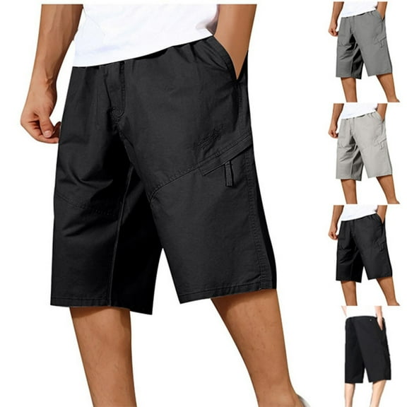DIOAZUD Mens Cargo Shorts Casual Lightweight Short Pants with Multi Zipper Pockets Big and Tall Summer Outdoor Work Cargo Shorts