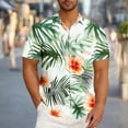 thumbnail image 1 of DIOAZUD Mens Hawaii Shirt Big and Tall Short Sleeve Shirts Casual Lapel Button Down Shirts Trendy Tropical Floral Print Tee Tops Summer Beach Shirts for Men, 1 of 6