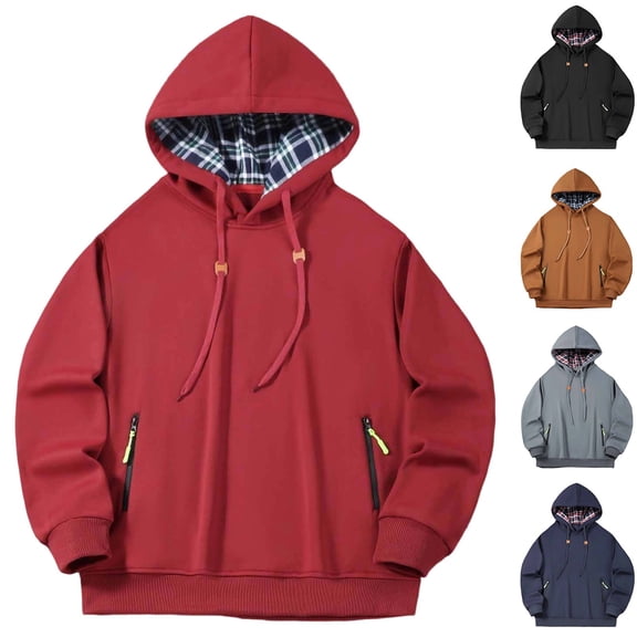 DIOAZUD Mens Hoodies Fleece Lined Pullover Sweatshirt Winter Warm Hooded Sweatshirts Big and Tall Casual Hoodie with Pocket