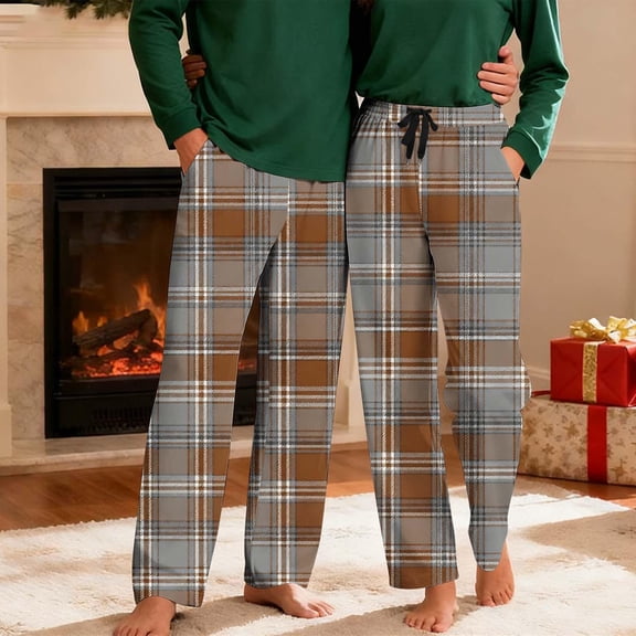 DIOAZUD Mens Plaid Pajama Pants Soft Lightweight Pajama Bottoms Drawstring Waist Big and Tall Sleepwear Lounge Pant with Pockets