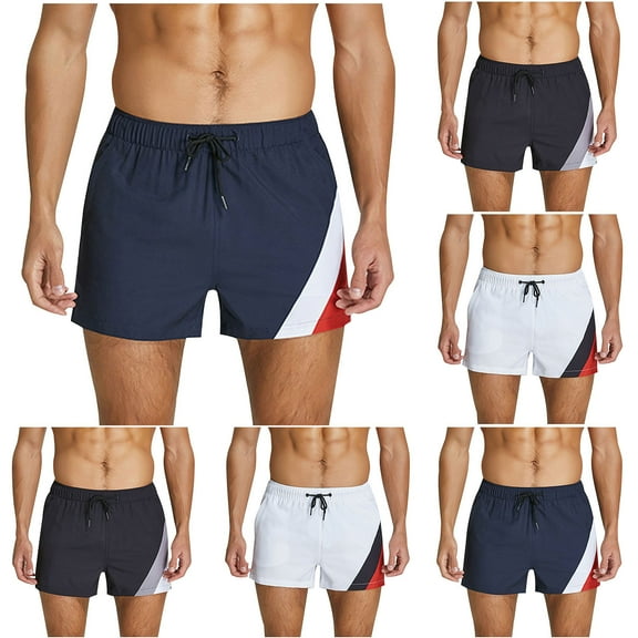 DIOAZUD Mens Swim Trunks Short Bathing Suit Boxers Tether Fitness Swimming Trunks Swimming Shorts Quick Dry Beach Shorts with Pockets