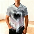 thumbnail image 1 of DIOAZUD Short Sleeve T Shirts for Men Loose Fit Valentines Button Down Shirts Love Heart Print Casual Tees Summer Holiday Tshirts, 1 of 9
