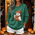 thumbnail image 1 of DIOAZUD Women's Halloween Sweatshirt Cute Funny Spooky Crewneck Long Sleeve Fall Tops Graphic Pullover Sweatshirts Pumpkin Patch Outfit, 1 of 8