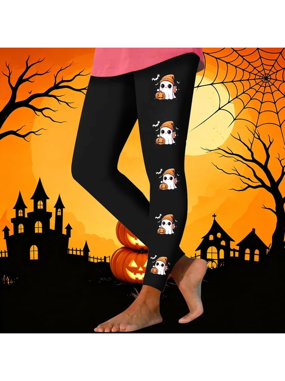 Women's High Waisted Leggings Halloween Yoga Pants Workout Stretch Tights Plus Size Stretch Tummy Control Yoga Legging