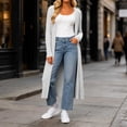 thumbnail image 1 of DIOAZUD Women's Plus Size Ribbed Knit Cardigan Extra Long Open Front Long Sleeve Floor Length Cardigan Sweater Soft Lightweight, 1 of 8