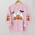 thumbnail image 1 of DIOAZUD Womens Halloween Sweatshirts Funny Ghost Graphic Pullovers Stretch Going Out Round Neck Long Sleeve Sweater Tops Halloween Costumes, 1 of 5