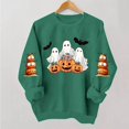 thumbnail image 1 of DIOAZUD Womens Halloween Sweatshirts Funny Ghost Graphic Pullovers Stretch Going Out Round Neck Long Sleeve Sweater Tops Halloween Costumes, 1 of 5