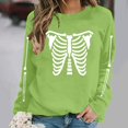 thumbnail image 1 of DIOAZUD Womens Halloween Sweatshirts Funny Skeleton Print Pullovers Vintage Classic Crewneck Long Sleeve Sweater Tops Halloween Costumes, 1 of 6