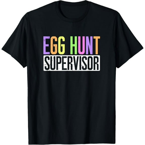 DIOTHENA Egg Hunting Squad Crew Outfit - Adult Women's Easter Party T-Shirt - Black, Small - Short Sleeve, Classic Fit, Cotton 60% Polyester 40%Men's and women's short-sleeved pure cotton shirts