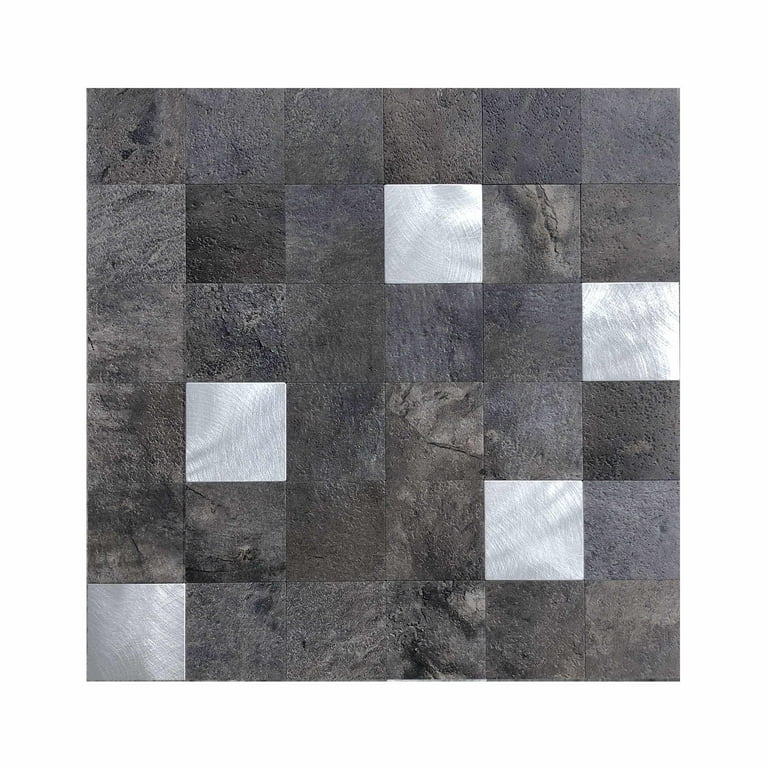 DIP White Subway Tile 12 x 12 Self-Adhesive PVC Backsplash (10 Pack)