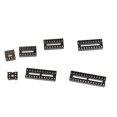DIP IC Chip Socket Adaptor 2.54mm Pitch Dual Row Flat Pins Chip