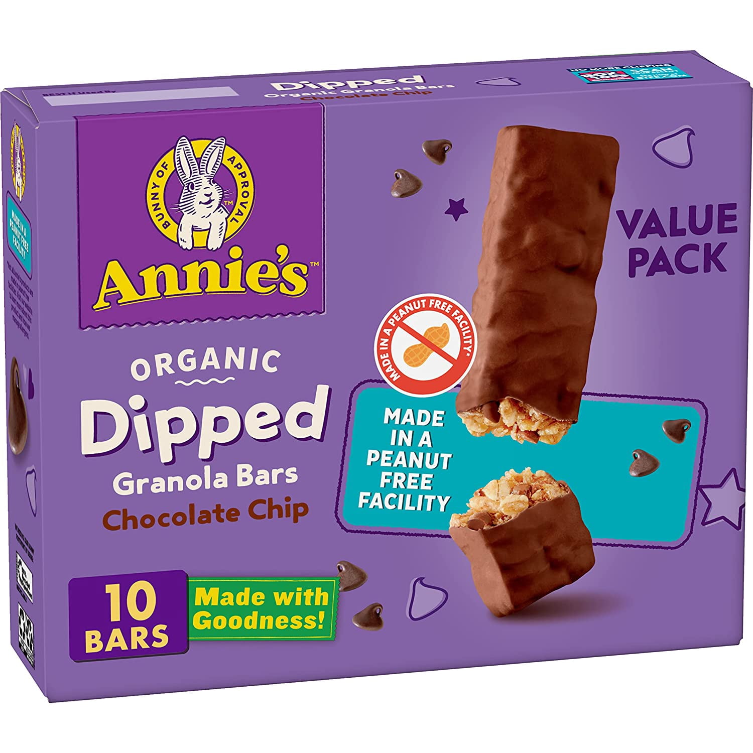 Annie's Organic Chewy Chocolate Dipped Granola Bar, Pack of 12 ...