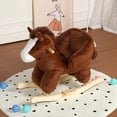 thumbnail image 1 of DIPU-Home Horse Ride-On Rocking with Lullaby Song, Hand Puppets, Safety Belt, Plush Rocking Horse for Ages 1-3, Interactive Kids Rocker, Brown, 1 of 7
