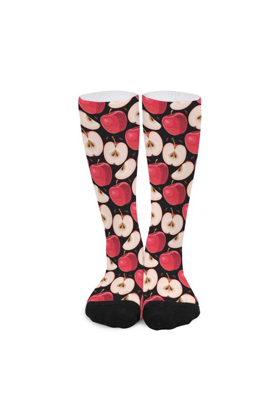Apple Pattern Print Long Socks