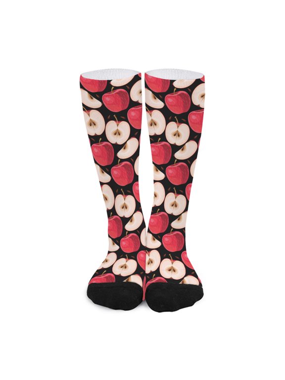 Apple Pattern Print Long Socks