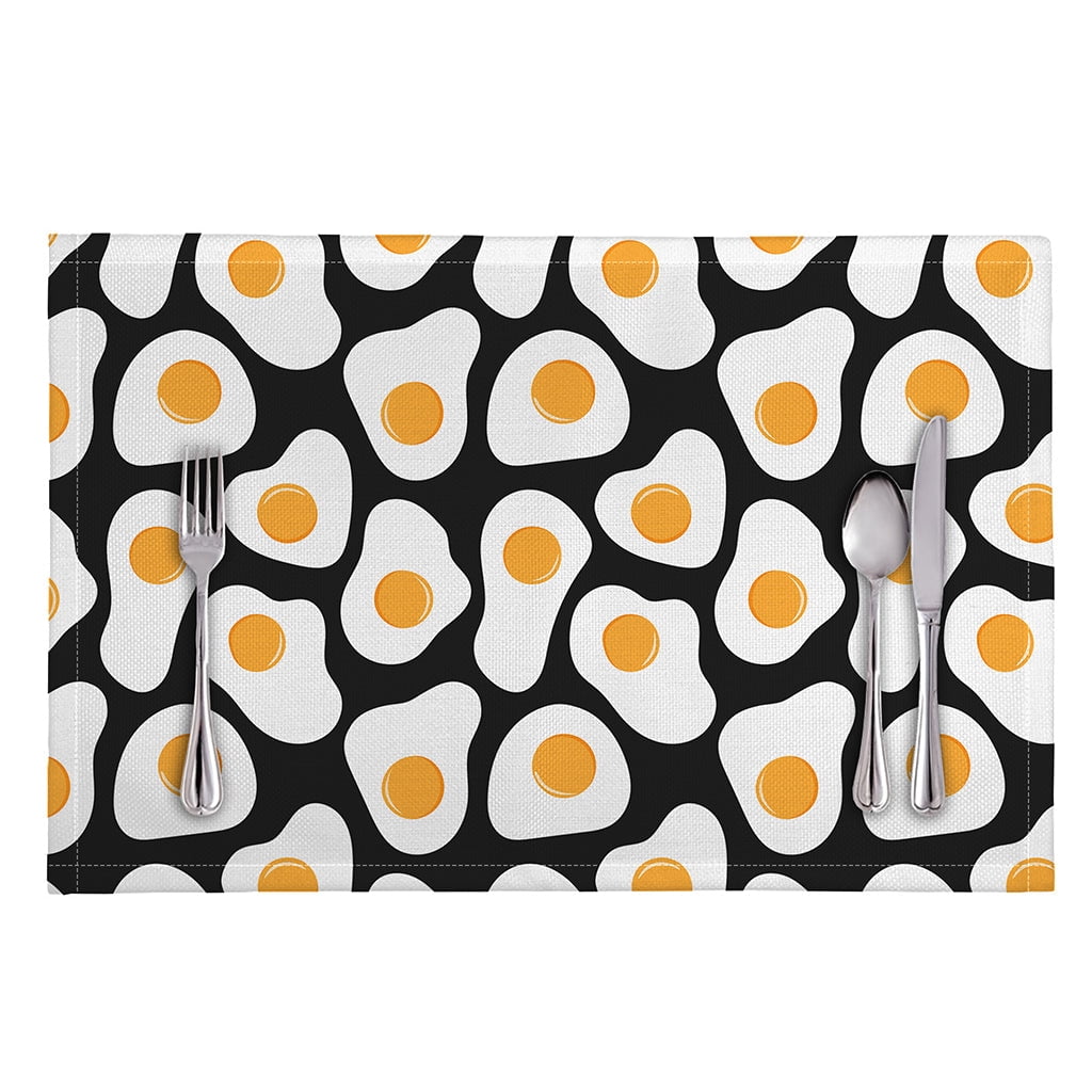 DIQADILA Black Fried Eggs Pattern Print Placemat - Walmart.com