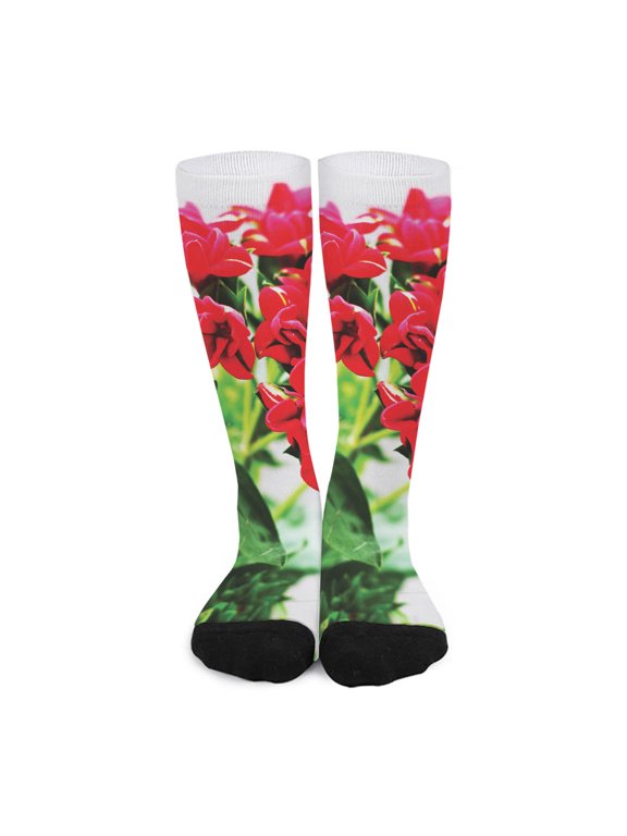 Bouvardia Plant Print Long Socks