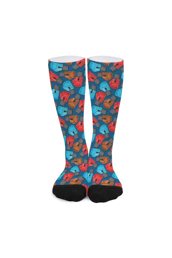 Boxing Gloves Pattern Print Long Socks