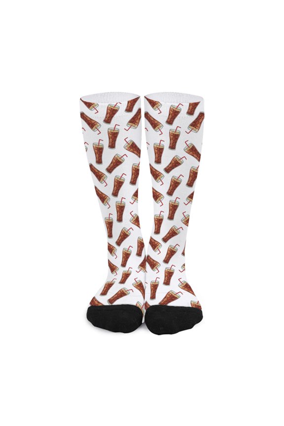 Cola Pattern Print Long Socks