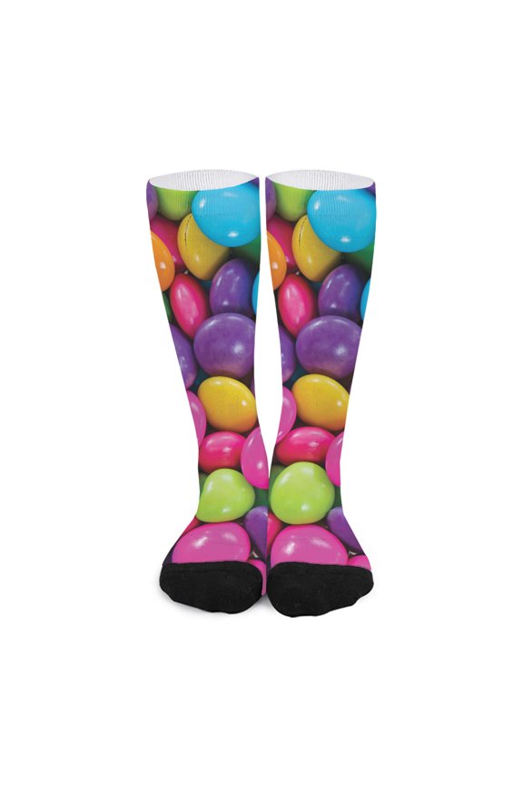 Colorful Chocolate Candy Print Long Socks