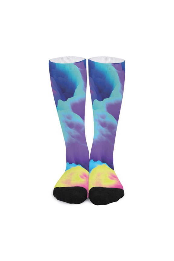 Colorful Cloud Print Long Socks
