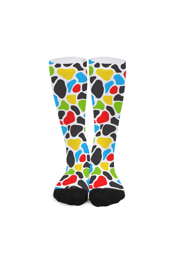 Colorful Cow Print Long Socks