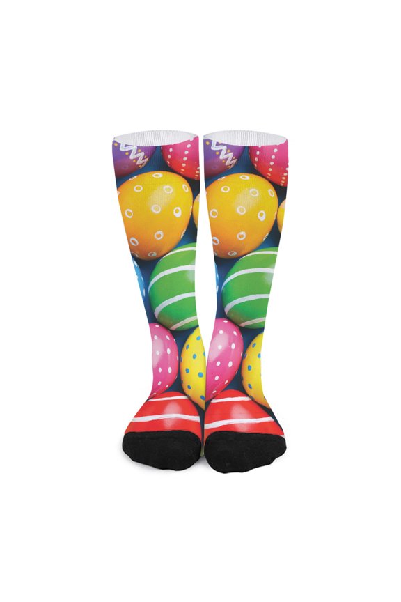 Colorful Easter Eggs Print Long Socks