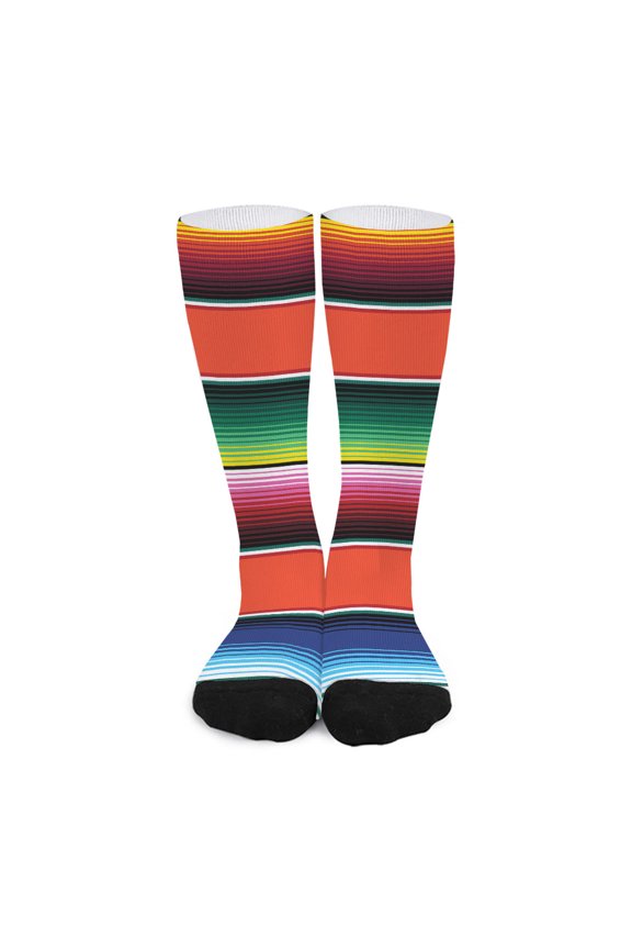 Colorful Serape Blanket Pattern Print Long Socks