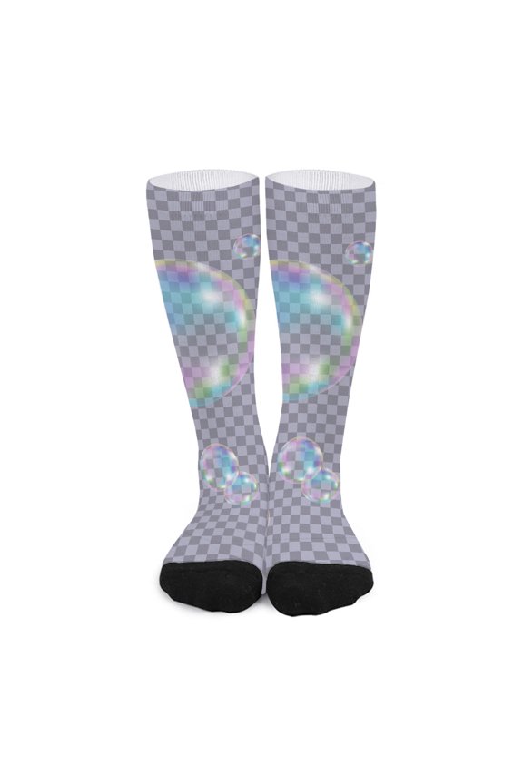 Colorful Soap Bubble Print Long Socks