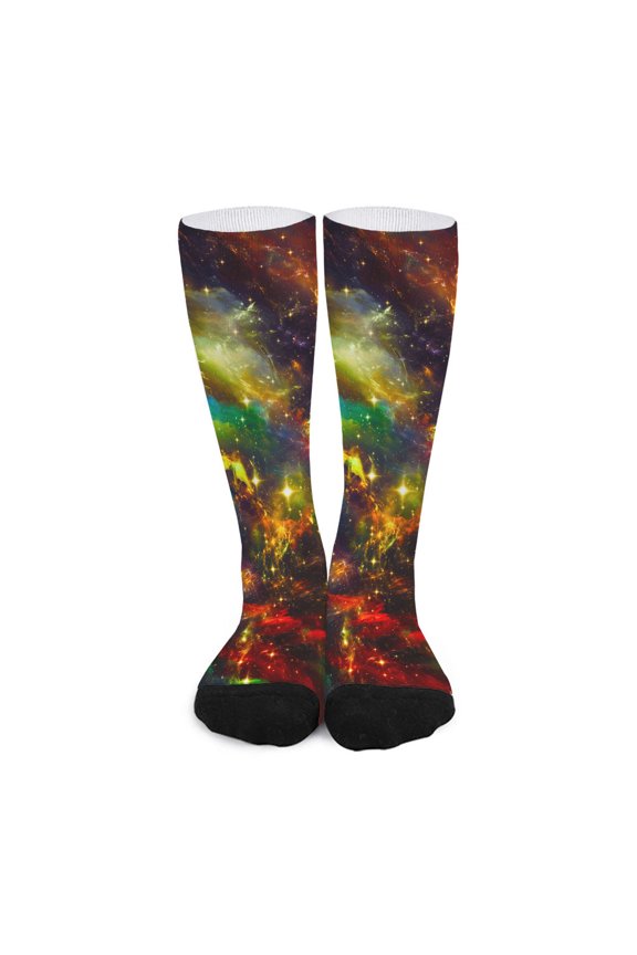 Colorful Universe Galaxy Space Print Long Socks