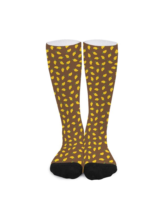 Cute Mango Pattern Print Long Socks