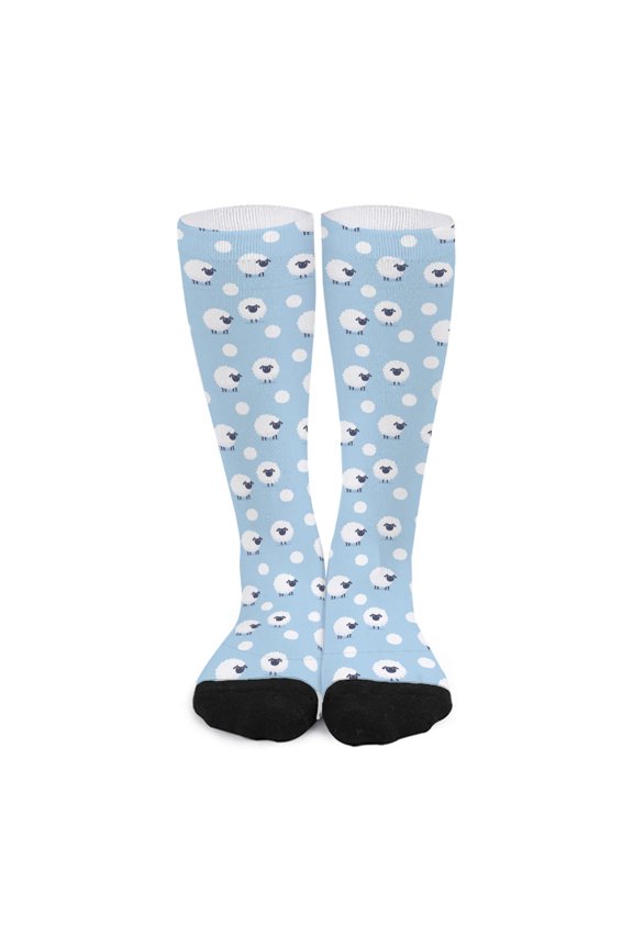 Cute Sheep Pattern Print Long Socks