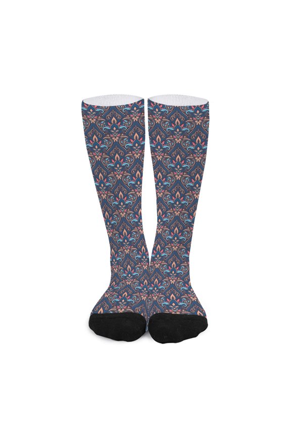Damask Boho Pattern Print Long Socks