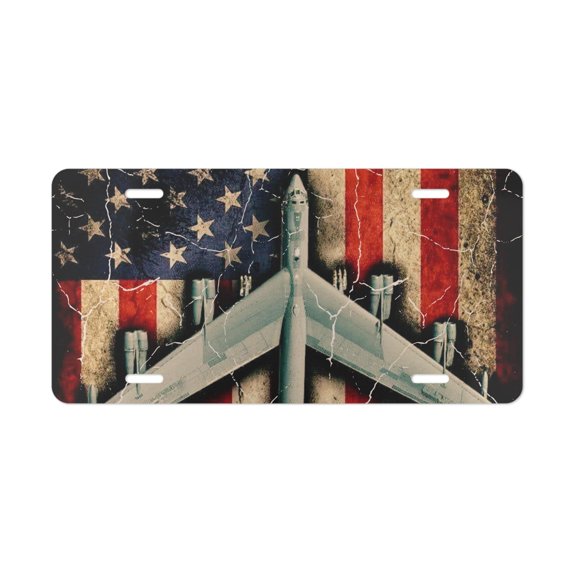 DIQADILA Distressed American Flag Car Tag | B-52 License Plate | Gift for Patriotic Heroes