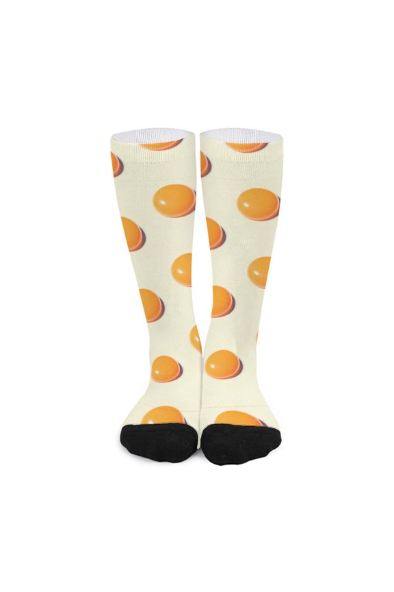Egg Yolk Pattern Print Long Socks