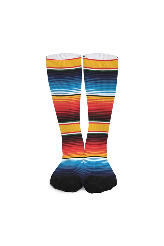 Ethnic Serape Blanket Pattern Print Long Socks
