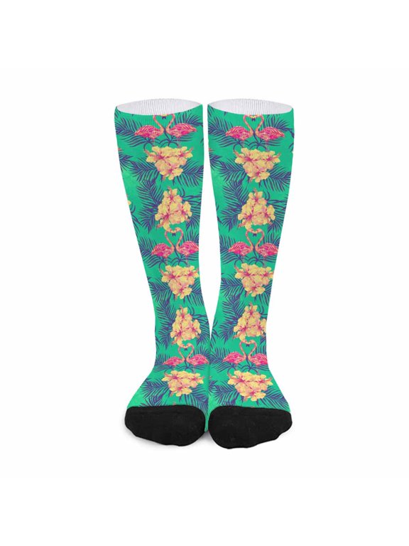 Hawaii Tropical Paradise Pattern Print Long Socks