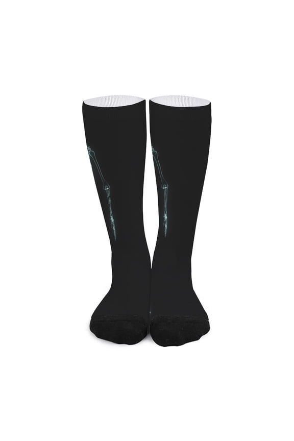 Human Skeleton X-Ray Print Long Socks