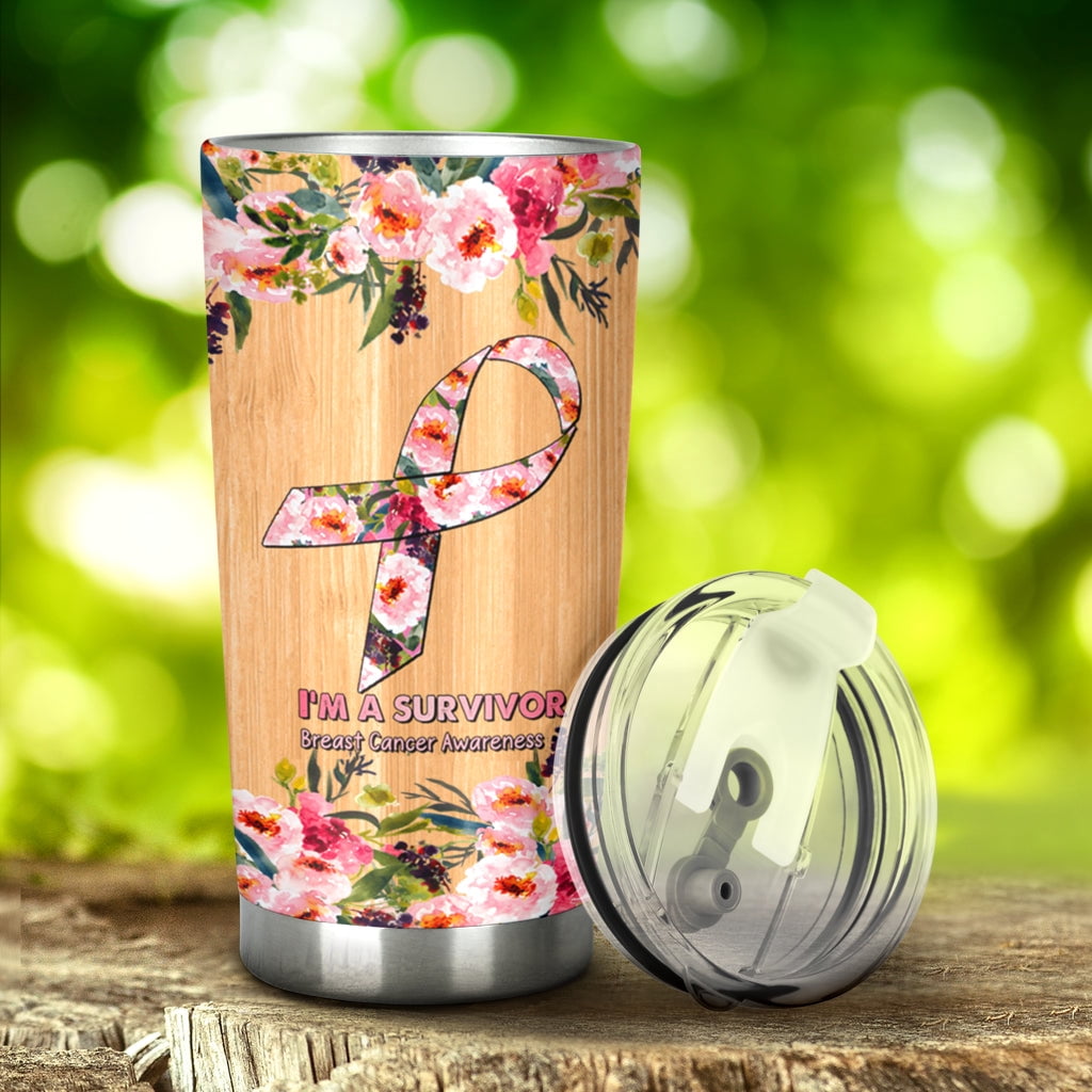 DIQADILA I'm a Survivor - Breast Cancer Awareness Tumbler, Double Wall ...