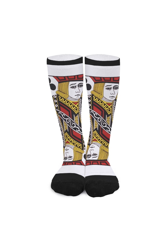 Jack Of Clubs Playing Card Print Long Socks