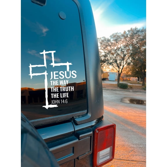 DIQADILA Jesus the Way the Truth the Life Vinyl Car Decal - John 14:6 Christian Window Sticker