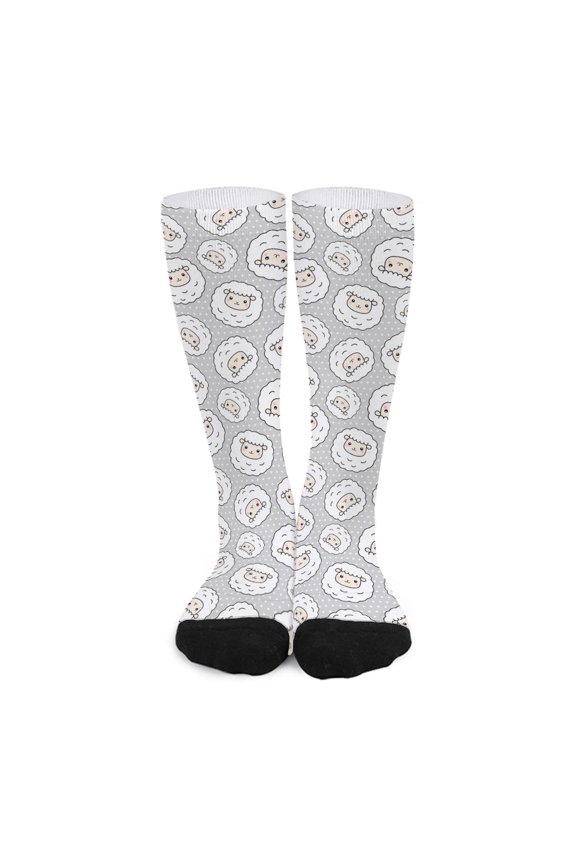 Kawaii Sheep Pattern Print Long Socks