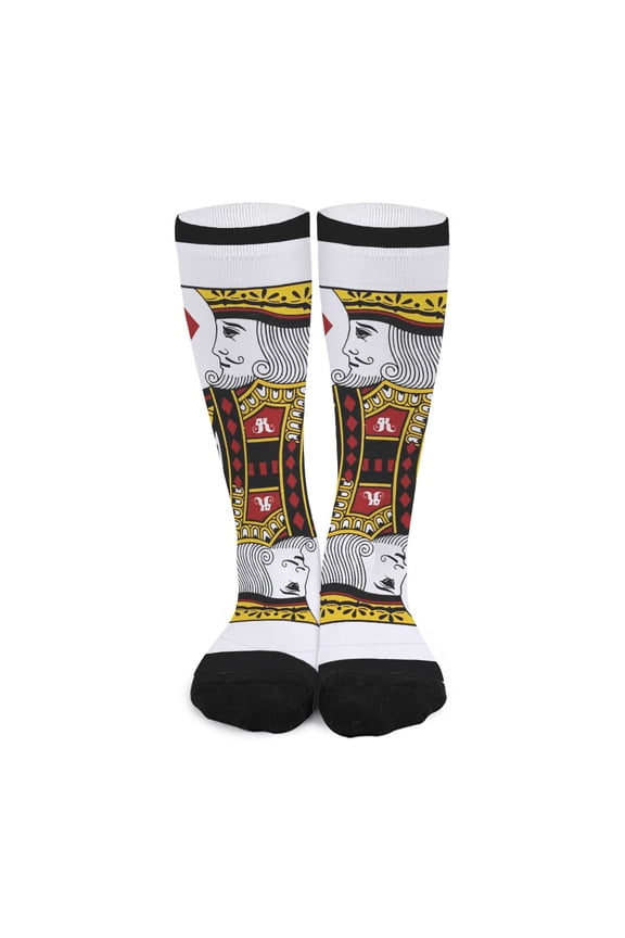 King Of Diamonds Playing Card Print Long Socks