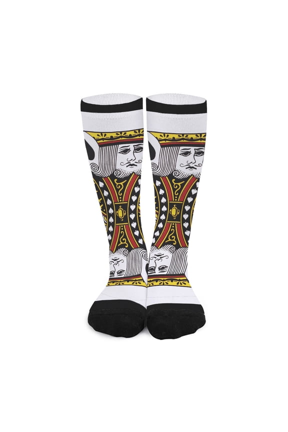 King Of Spades Playing Card Print Long Socks