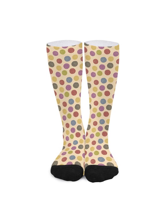 Knitting Yarn Pattern Print Long Socks