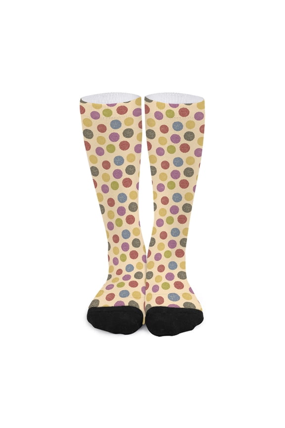 Knitting Yarn Pattern Print Long Socks