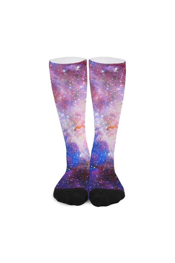 Light Stardust Galaxy Deep Space Print Long Socks