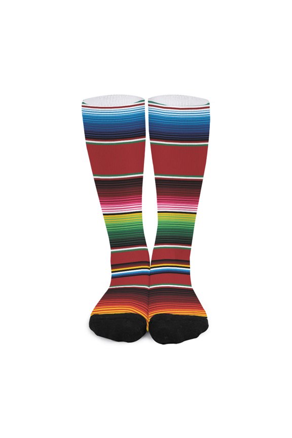 Mexican Serape Blanket Pattern Print Long Socks